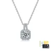Collar de plata pura S925 con moissanita de doble escalera para mujer, lujo ligero, colgante moderno y elegante, adecuado para fiestas y uso diario
