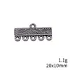 20X10MM 1.1g Conectores para Pendientes Color Plata Antigua Accesorios de Aleación Vintage para DIY Artículo Caliente Transfronterizo