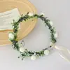 Coroa de Flores Rosa Fada Headpiece Faixa de Cabeça Estilo Mori Menina Adulta Flores Artificiais Faixa de Cabeça Acessórios de Cabelo Flor na Cabeça Adereços para Fotos