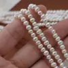 Novedad 4-5 mm Hilo Perforado Sin Semilla Hilo de Perlas Blancas Perla de Agua Dulce Natural Producto Semiacabado Accesorios para Joyería DIY
