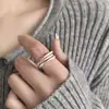 Anillo de Hilo de Cuentas Dulce y Fresco Multicapa para Mujer, Anillo Abierto de Moda Exagerado de Alta Gama con Personalidad, Tendencia de Anillo para Dedo Índice de Nicho