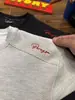 Sudadera Gris Claro con Bordado de Etiqueta Roja Panal para Hombre, Camiseta de Manga Larga con Textura Waffle Resistente para Otoño e Invierno, Hombro Normal, Prenda Base para Capa Interior
