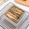 Caja de Empaque para Sándwich de Rollo Verde Desechable Cuadrada de Galleta de Nieve Caja de Empaque para Pastel de Celebridad de Internet de Madera
