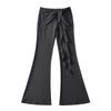 Pantalones de Yoga Micro Costura Falsa de Dos Piezas Encaje Fruncido con Cordones Alta Elasticidad Levanta Glúteos Corte Ajustado Adelgazante Deportivos Casuales Pantalones de Campana