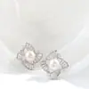 Nafoge Joyería de Plata al por Mayor Moda Lujo Ligero Pendientes de Plata de Ley 925 para Mujer Pendientes Hechos a Mano con Perlas de Agua Dulce Naturales