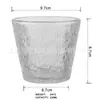 Taza de Vidrio para Agua con Rayas Verticales Sencilla Taza para Beber en Casa Taza para el Té de la Tarde Taza para Postre Té de Flores Taza para Americano Helado Taza de Corteza