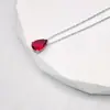 Acero de titanio gota de agua circón piedra de cumpleaños del mes 12 collar de piedra de nacimiento recubrimiento electrostático al vacío en horno collar que no se decolora