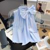 Camisa sin mangas con lazo blanco de hija rica estilo francés para mujer, diseño de alta gama, top tipo chaleco holgado que cubre el abdomen, verano