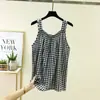 Pijama floral para mujer joven, camisola de algodón y seda talla grande, chaleco sin mangas, top fino de verano holgado, talla grande