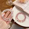 Sombra de Luna Río Gato Ojo Pulsera Super Hada Dulce y Fresca Ins Fresa Cristal Doble Círculo Luna Pulsera Estilo Princesa Niña