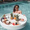 Bandeja Flotante de Agua Personalizada para Celebridades de Redes Sociales Cesta Redonda de Ratán con Forma de Corazón Plato para Piscina de Hotel de Alojamiento Rural Villa