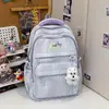Mochila listrada estilo INS japonês 2026 Nova Coleção Primavera Mochila Estudantil de Alto Valor para Meninas Mochila Simples Leve