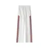 Pantalones juveniles geniales de tres rayas para hombre, pantalones deportivos casuales de pierna recta con caída, estilo americano para otoño