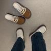 Zapatos de Plataforma Británicos Versátiles de Suela Gruesa Peludos para Mujer 2025 Mocasines Retro Zapatos Planos Nuevos Otoño e Invierno