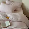 Conjunto de Roupa de Cama Jacquard Tingido em Fio de Camada Dupla de Algodão Puro 40 Contagens Estilo Japonês Wabi-Sabi, Macio e Amigo da Pele, Conjunto de Quatro Peças com Toque de Luxo para Dormir Nu