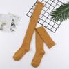 Calcetines de Otoño para Mujer de Zhuji, Calcetines Largos Adelgazantes, Color Sólido, Estilo Colegial Jk de Moda, Calcetines Versátiles Casuales hasta la Pantorrilla