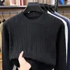 Otoño e Invierno Nuevo Suéter de Punto Trenzado para Hombre Cuello Redondo Moda Color Sólido Prendas de Punto Capa Base Venta al por Mayor de Fábrica