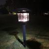 Lámpara solar cuadrada de pilar 3 LED luz grande exterior impermeable patio jardín luz césped