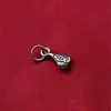 Colgante de flor de trompeta con diseño de pez de plata pura S925, amuleto floral estilo chino, accesorio de plata hecho a mano DIY para pulsera