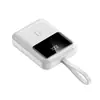 Batería Portátil Mini de Fábrica Directa Transfronteriza con Cable Integrado, Correa Oculta, Pantalla Digital, Batería Portátil de Regalo, Logo Personalizado