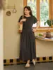 Top Irregular de Manga Corta Talla Grande ALINDM para Mujeres Ligeramente Gorditas con un Toque de Lujo Falda de Corte A Drapada 100kg