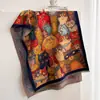 Bufanda de Imitación Cachemir Estilo Pintura al Óleo Vintage Nueva Otoño/Invierno 2026 para Mujer, Calentador de Cuello Chal Jacquard Versátil de Alta Gama al por Mayor