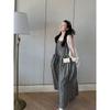 Vestido a cuadros de algodón y lino para primavera y verano 2025, vestido largo holgado estilo universitario Mori para mujer, vestido elegante de moda