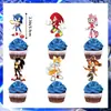 Nuevo Set de Decoración para Fiesta de Cumpleaños Temática de Sonic the Hedgehog Bandera de Sonic Inserto para Pastel Globo