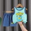 Conjunto Colete Infantil Verão Algodão Sem Mangas Shorts Meninos Roupas Novo Verão Meninas Duas Peças Roupa Infantil
