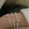 Pulseira Pequena de Pérolas Douradas Simples de Aniversário Estilo Coreano Feminina Verão Novo ins Design de Nicho Sensação de Alto Padrão