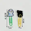 Clipes de papel de borracha macia em PVC de gato e cachorro de desenho animado fofo, material de papelaria criativo para estudantes, clipes de fichário coloridos, marcadores de página para escritório e documentos
