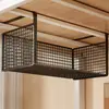 Estante de almacenamiento para litera de dormitorio, cesta colgante para suministros de estudiantes de dormitorio, estante para aperitivos, caja de almacenamiento para debajo del escritorio de cama de dormitorio sin perforación