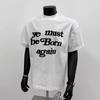 Marca Americana de Moda de Rua Camisetas de Manga Curta com Estampa de Letras para Homens e Mulheres, Tops Casuais de Manga Meia-Manga Largos com Estampa para Casais