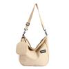 Bolso Nuevo para Mujer 2023 Bolso Casual Cruzado Bolso de Lona con Lámpara de Gran Capacidad Bolso de Hombro Clase de Estudiante Color Sólido Bolso Cruzado