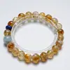 [Mar Embelezado com Areia Dourada] Cristal Natural Torre Amarela Cristal Água-Marinha Pulseira Feminina Mais Fácil de Combinar Pulseira de Presente Atacado