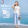 Conjunto Xadrez Azul Sal Marinho Doce e Energético de Verão para Meninas 2026 Novo Estilo Conjunto Casual de Duas Peças para Crianças Mais Velhas