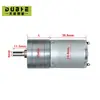 Motor de Engrenagem JGA25-370 CC 6V 12V 24V Miniatura Alto Torque Baixa Velocidade Direção para Frente e Ré Pequeno