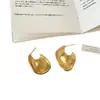 Brincos de Metal Geométricos Foscos Onda Gota d'Água para Mulheres, Design de Nicho, Estilosos, Modernos, Versáteis