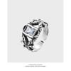 Diseño Nicho Estilo Oscuro Estilo Dulce y Cool Incrustado de Diamantes Personalizado Apertura de Gama Alta Estilo Frío Ins Anillo Abierto Plisado