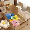 Alfombrilla de Mesa Transparente Dopamina Vidrio Suave de PVC Impermeable a Prueba de Aceite Resistente al Calor Lavable Mantel Dibujos Animados Mesa de Café Mesa de Comedor Alfombrilla