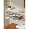 Soporte para Router Almacenamiento para Módem Óptico Decodificador de TV Gabinete con Disipación de Calor Estante de Almacenamiento de Escritorio Enchufe Soporte para Control Remoto