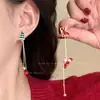 Atmósfera Navideña Lujo Accesible Nicho Otoño e Invierno Pendientes de Alta Gama Pendientes para Mujer Únicos Elegantes Clips para Orejas de Árbol de Navidad