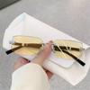 Gafas de sol marinas sin marco de metal de estilo europeo y americano para mujer, distintivas gafas de sol transfronterizas de moda en color gelatina
