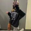 Moletom redondo retrô americano para mulheres, novo modelo popular 2026, primavera e outono, corte solto, design que afina a silhueta, top casual chic