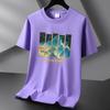Camiseta de manga corta de algodón Xinjiang de 220 g, moderna e informal, de algodón puro, para hombre y mujer, de verano, con cuello redondo y media manga para estudiantes.