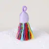 Pingente de Borla Pequena de Fio de Algodão Enrolado à Mão Estilo Xizang, Material para Pulseira DIY Feito à Mão, Ornamento de Borla Curta com Tampa Rosqueada