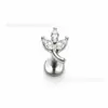 Aretes de aleación de titanio F136, pircings de labio con forma de hoja, pircings de cartílago, incrustados con circón 5A, joyería para piercing corporal de aleación de titanio G23