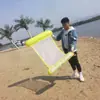 Balsa flotante inflable transfronteriza modelo nuevo hamaca para piscina balsa flotante plegable a rayas cama flotante inflable con red sillón flotante