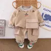 Traje de Felpa para Niños Ropa de Invierno 2025 Nuevo Bebé Bebé Invierno Sudadera de Felpa Ollie Conjunto de Dos Piezas Moderno Venta al por Mayor