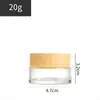 Tampa com textura de madeira caixa de creme 50g 30g10g frasco de creme para os olhos frasco de creme 5G vidro transparente fosco cosméticos sub-embalado